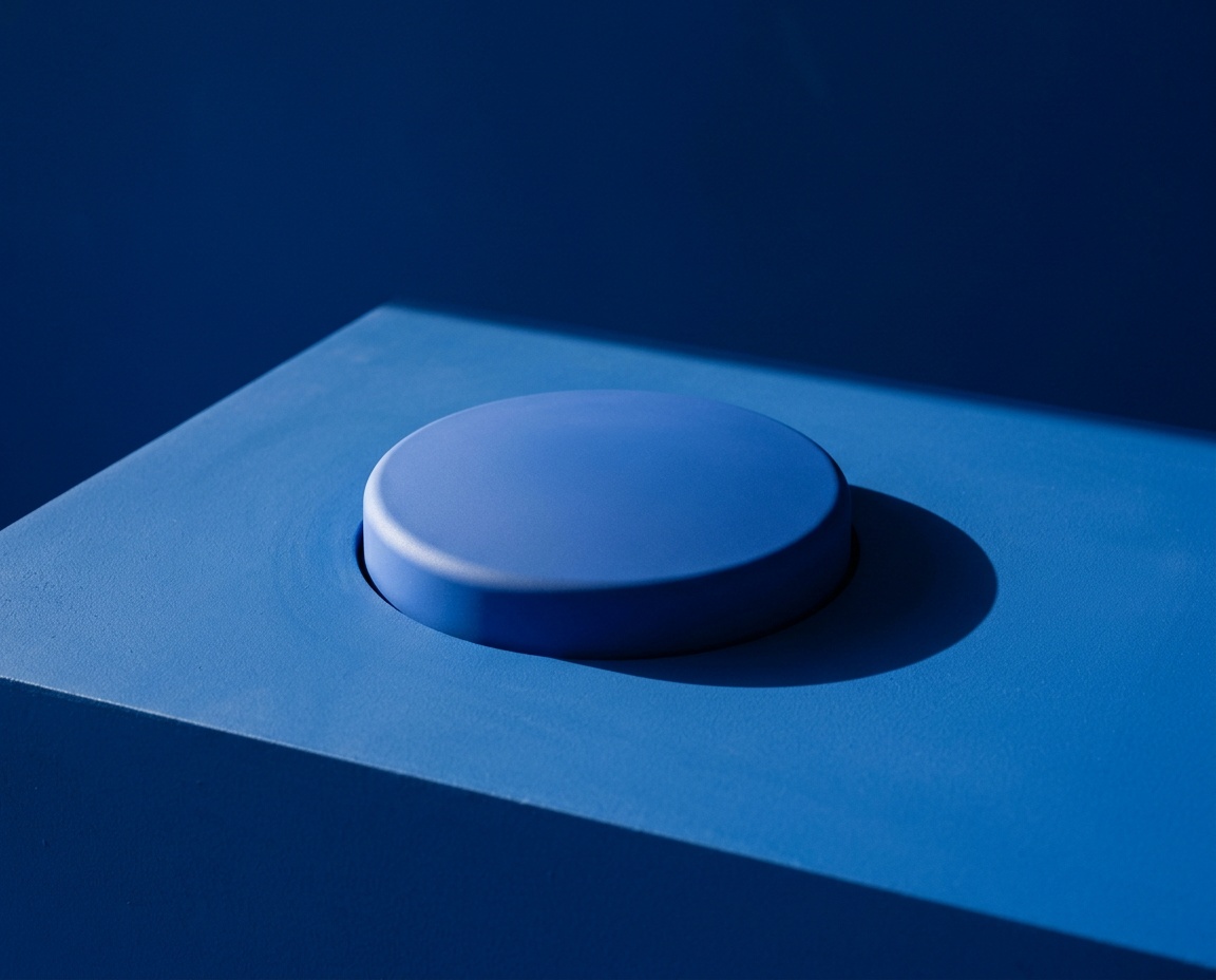 Round cobalt blue push button